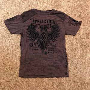 Affliction brown T-shirt size large